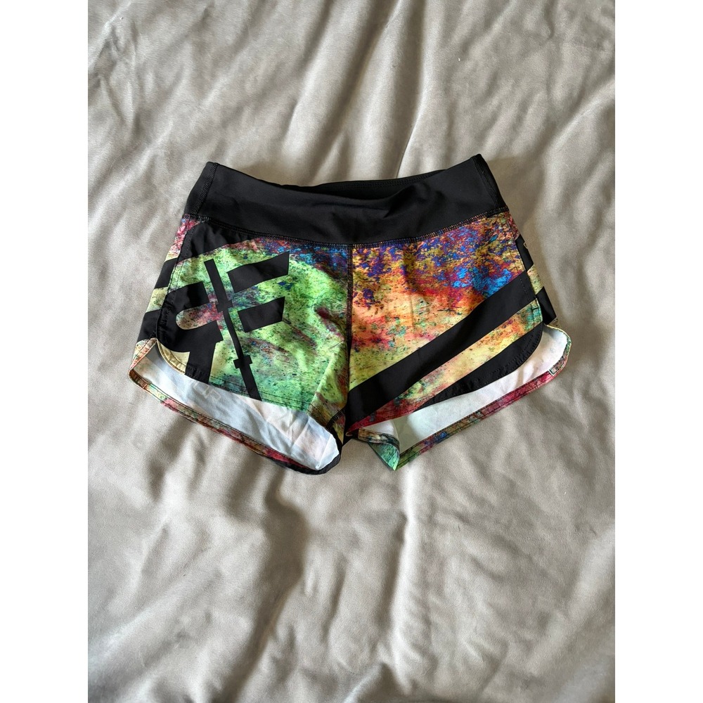 RokFit Womens Multicolor Abstract Print Athletic Running Shorts Size 4